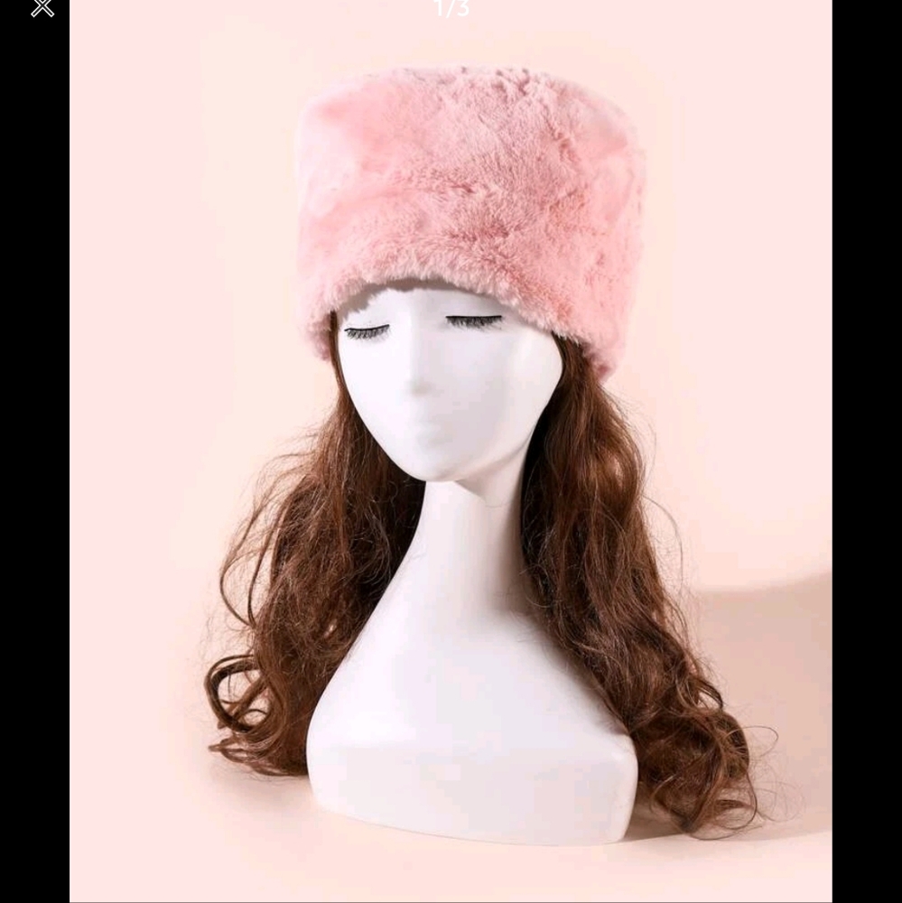 Pink solid Plush hat